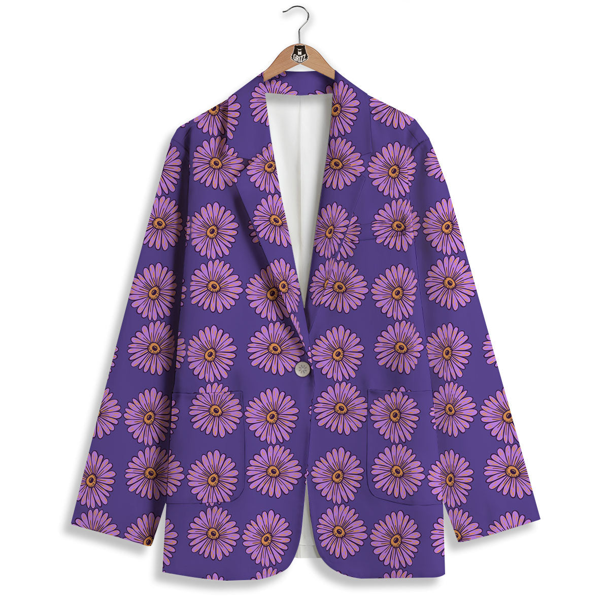 Sunflower Purple Print Pattern Women's Blazer-grizzshop