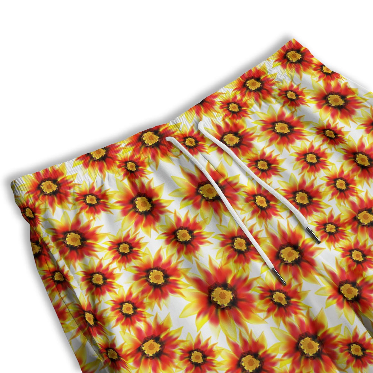 Sunflower Red Autumn Print Pattern Men's Athletic Shorts