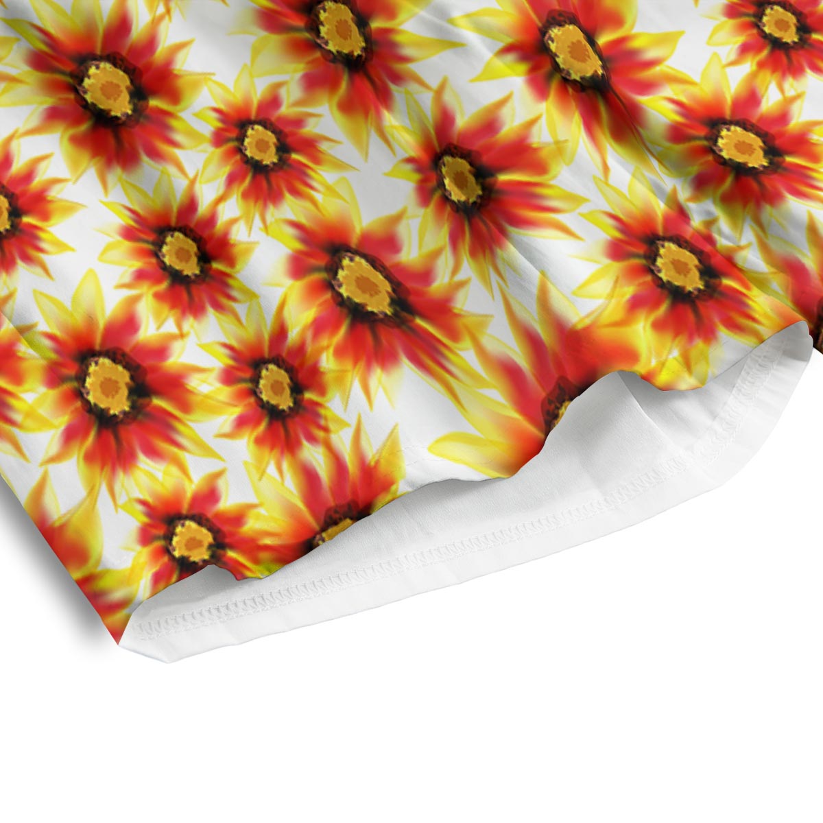 Sunflower Red Autumn Print Pattern Men's Athletic Shorts