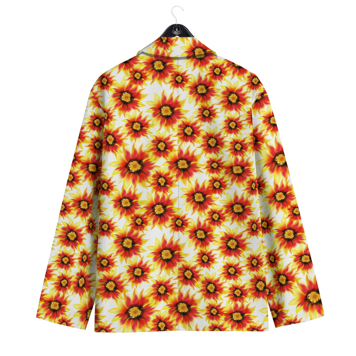 Sunflower Red Autumn Print Pattern Men's Sport Coat-grizzshop