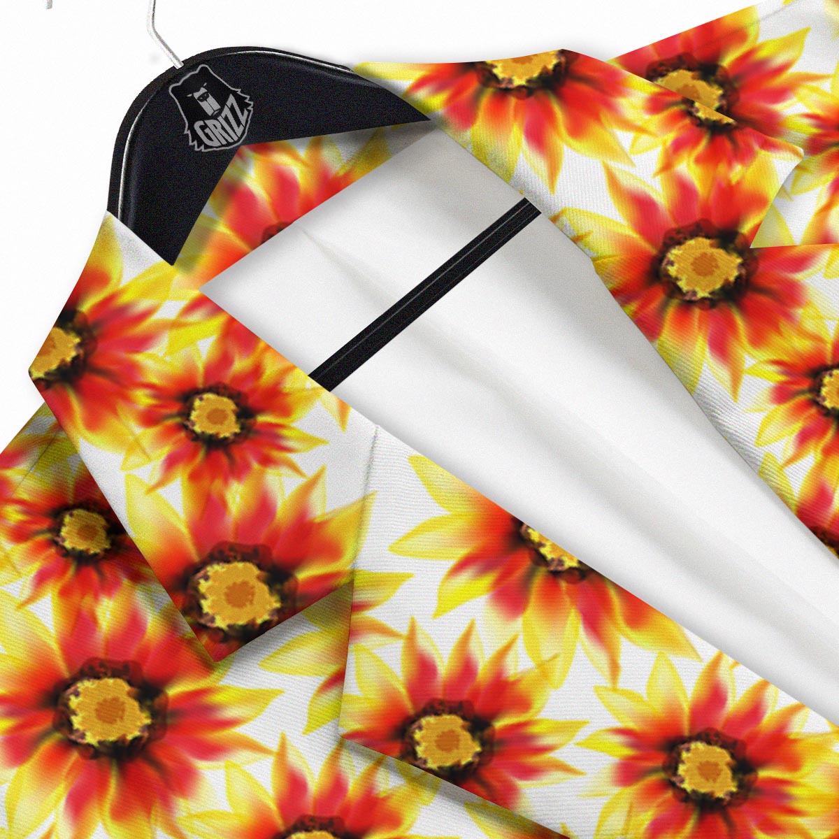 Sunflower Red Autumn Print Pattern Men's Sport Coat-grizzshop