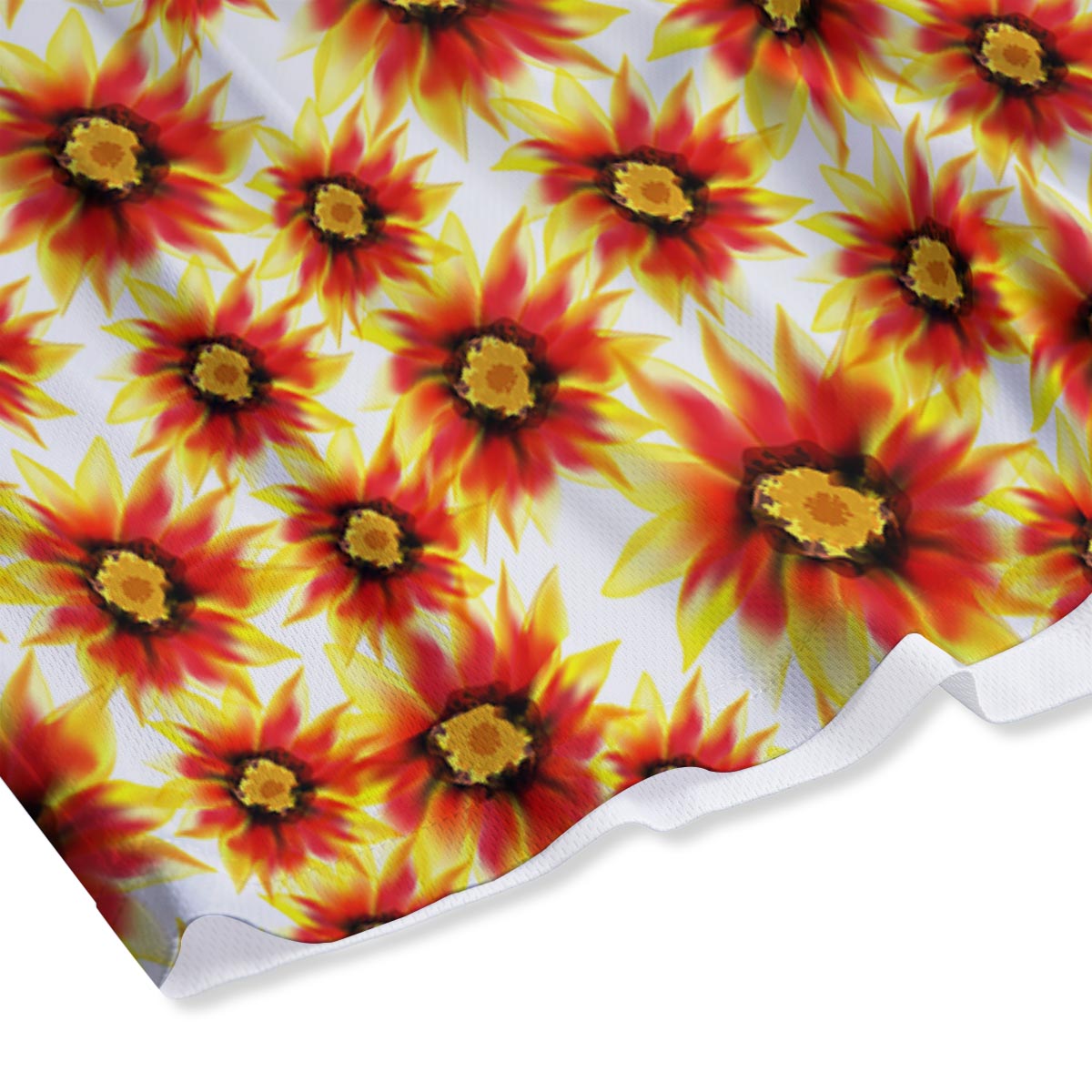 Sunflower Red Autumn Print Pattern Mesh Shorts