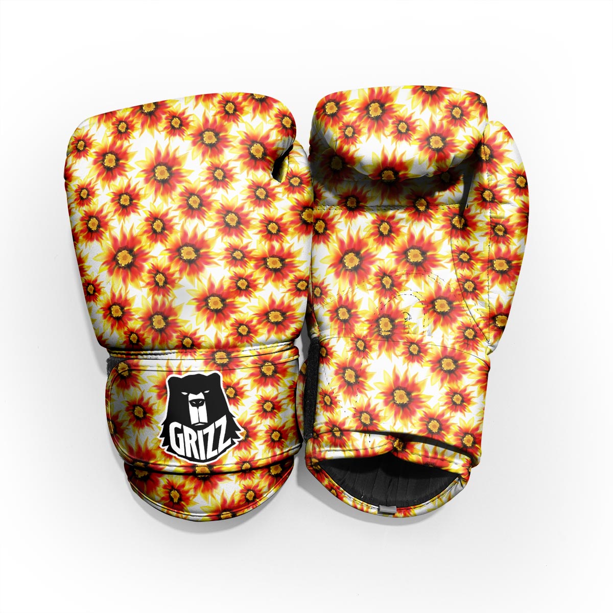 Sunflower Red Autumn Print Pattern Pro Boxing Glove