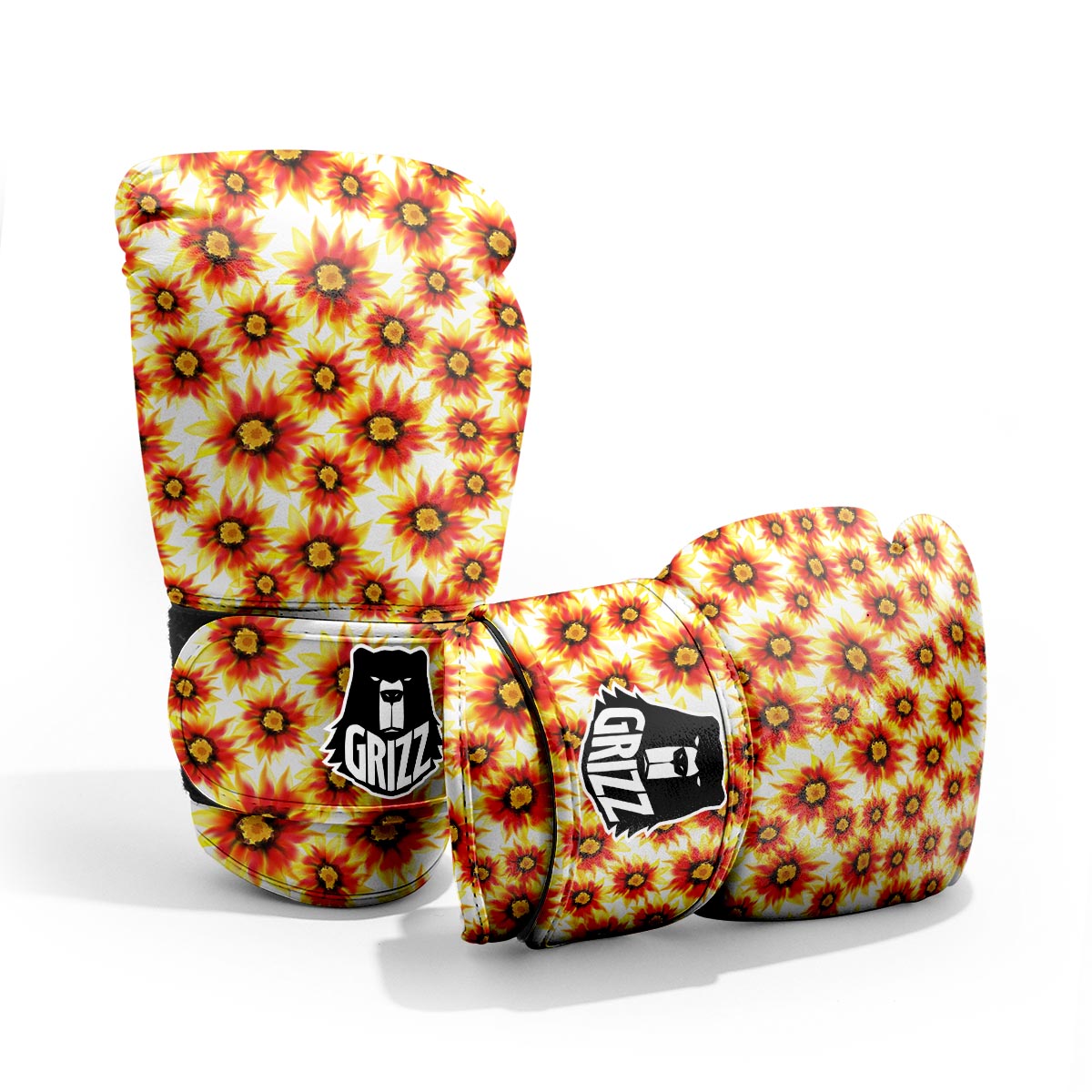Sunflower Red Autumn Print Pattern Pro Boxing Glove