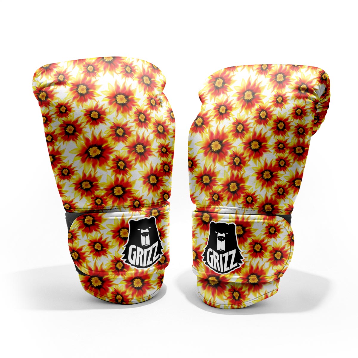 Sunflower Red Autumn Print Pattern Pro Boxing Glove