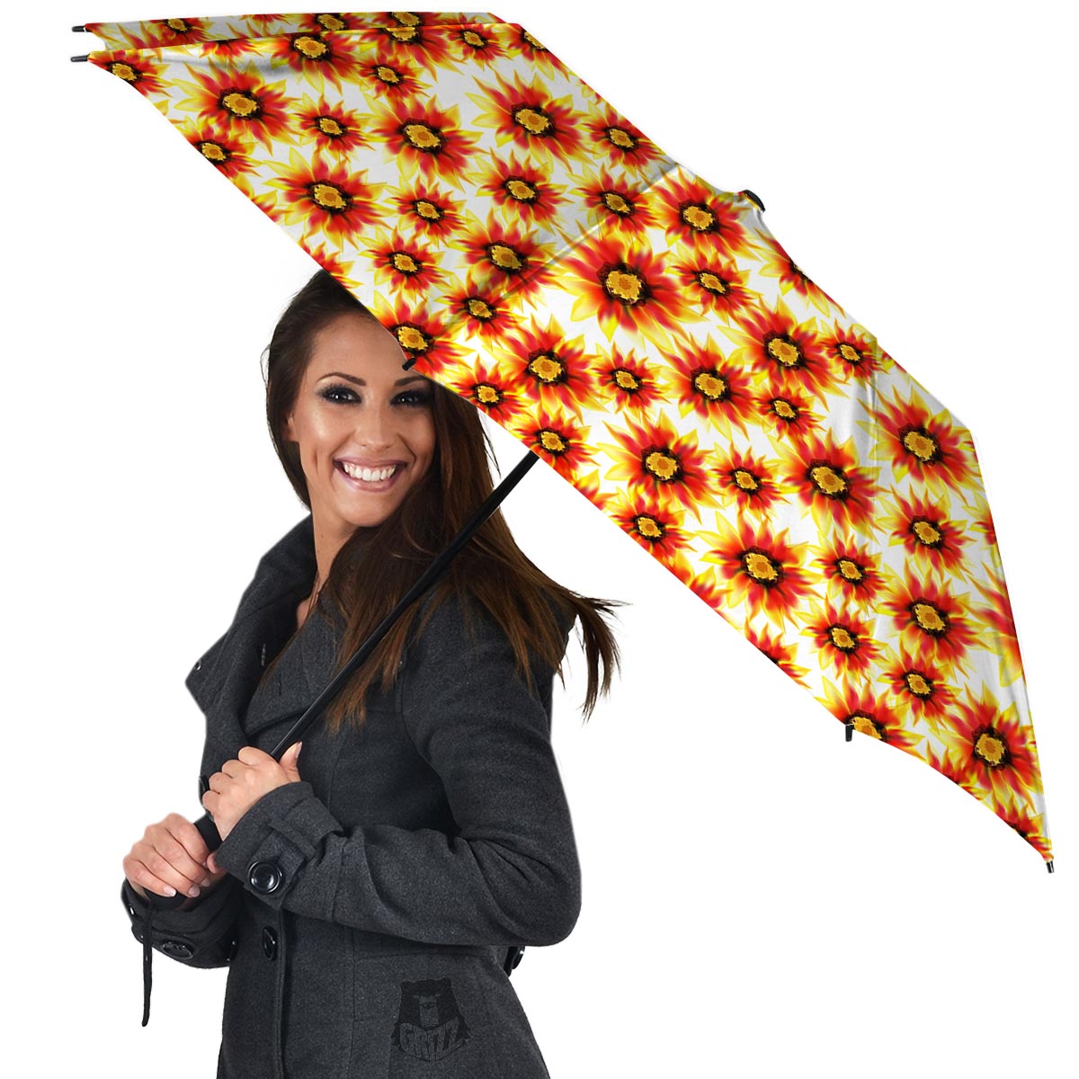 Sunflower Red Autumn Print Pattern Umbrella-grizzshop