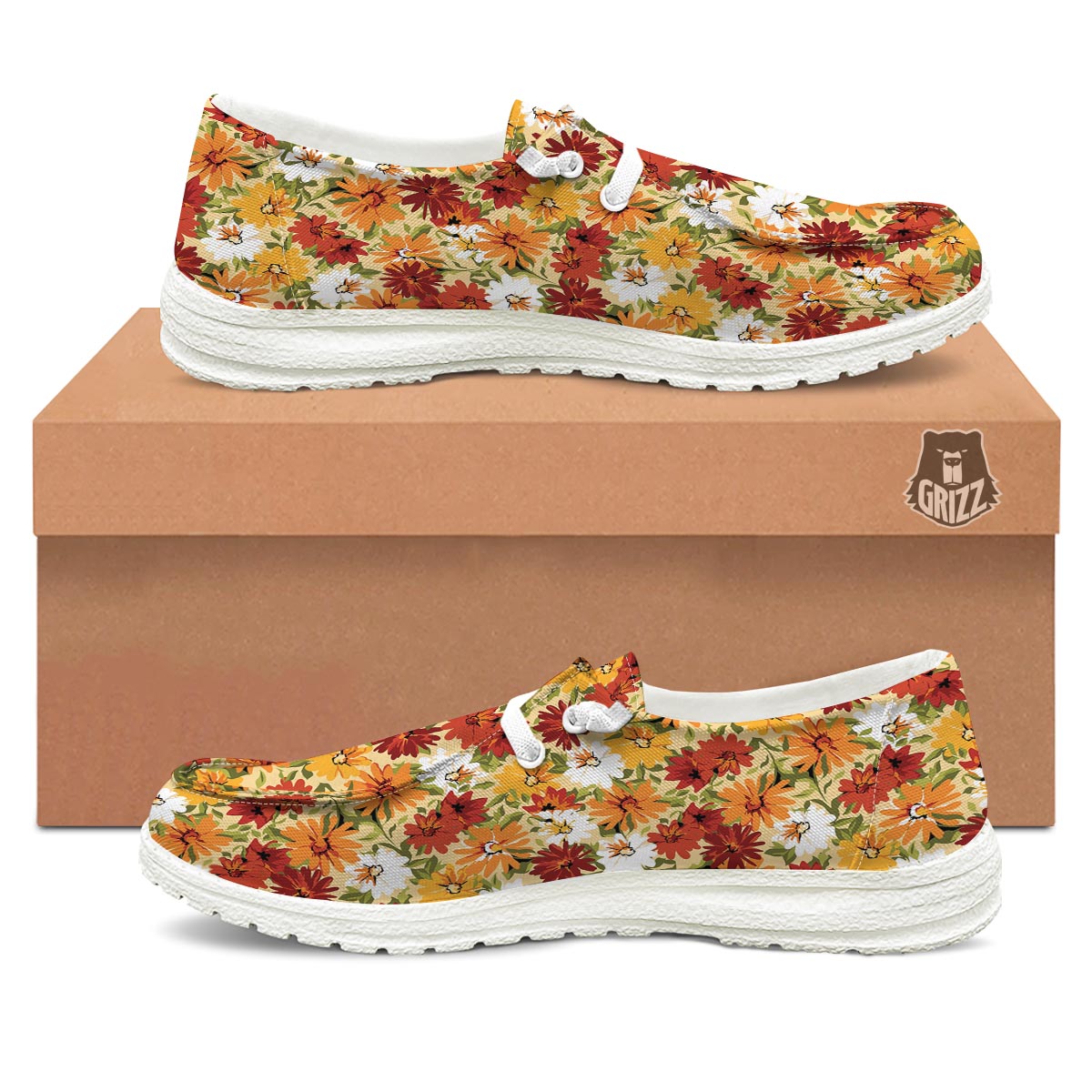 Sunflower Red Print Pattern Black Loafers-grizzshop