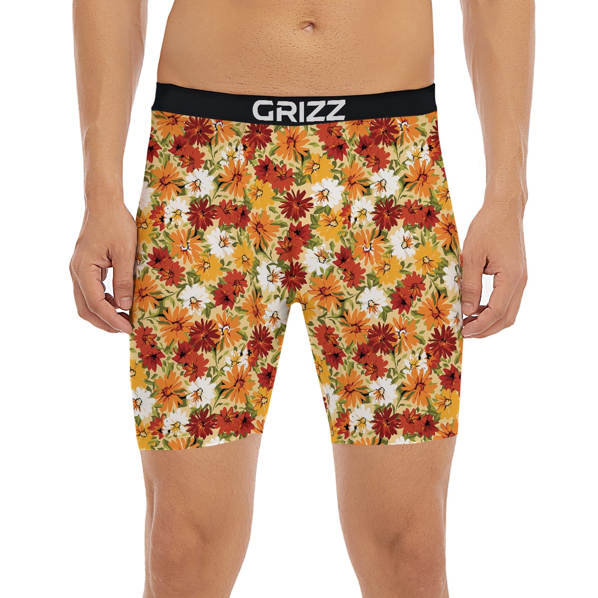 Sunflower Red Print Pattern Boxer Briefs-grizzshop