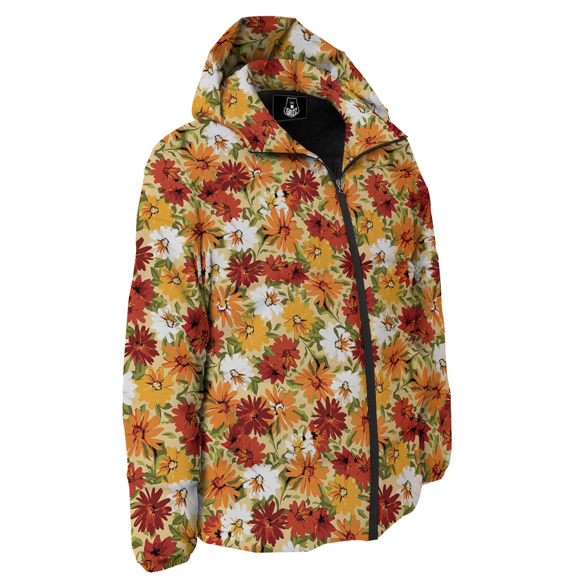 Sunflower Red Print Pattern Down Jacket-grizzshop