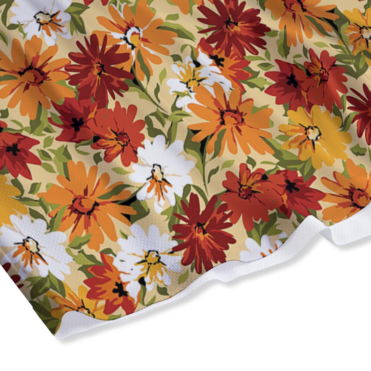 Sunflower Red Print Pattern Mesh Shorts