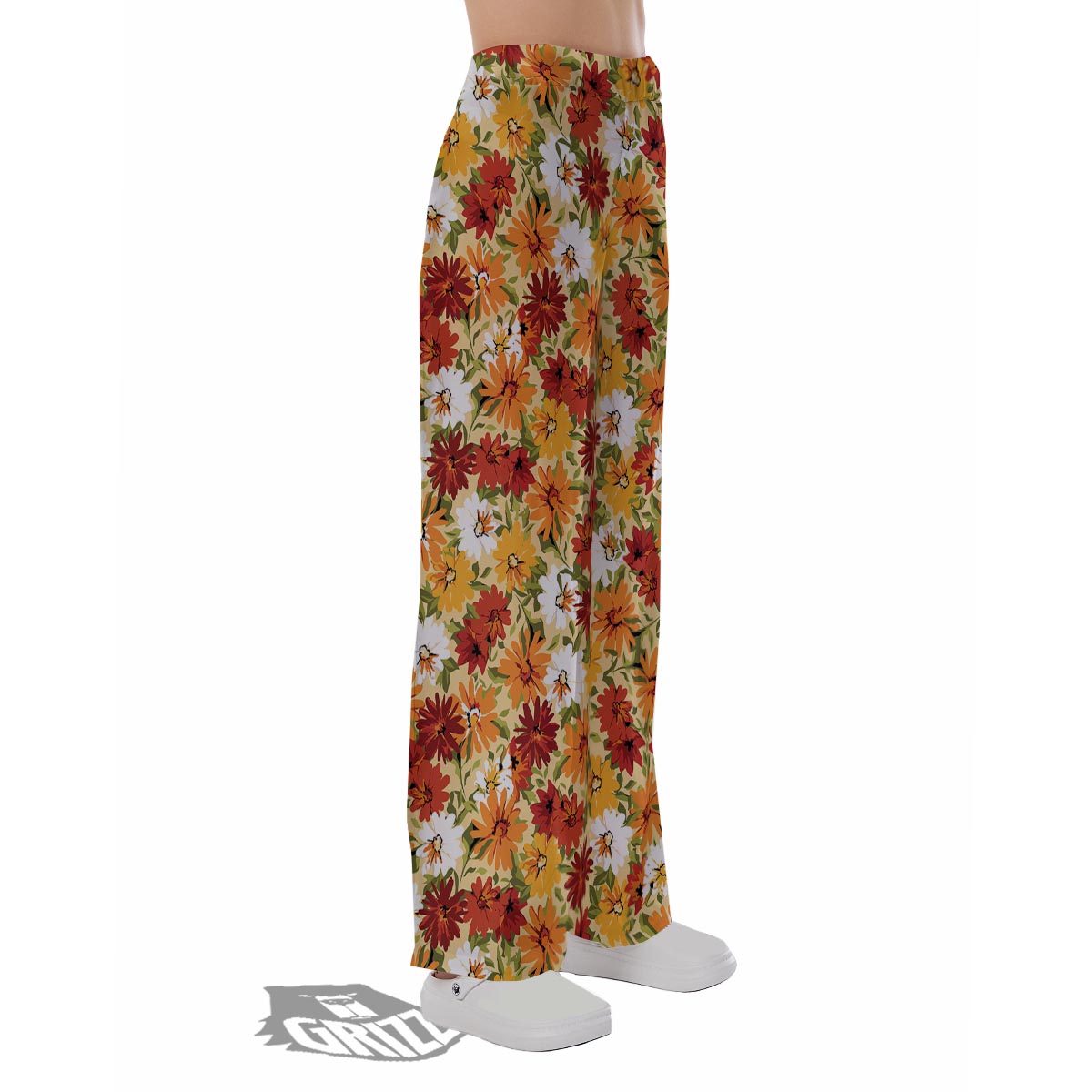 Sunflower Red Print Pattern Pajama Pants-grizzshop