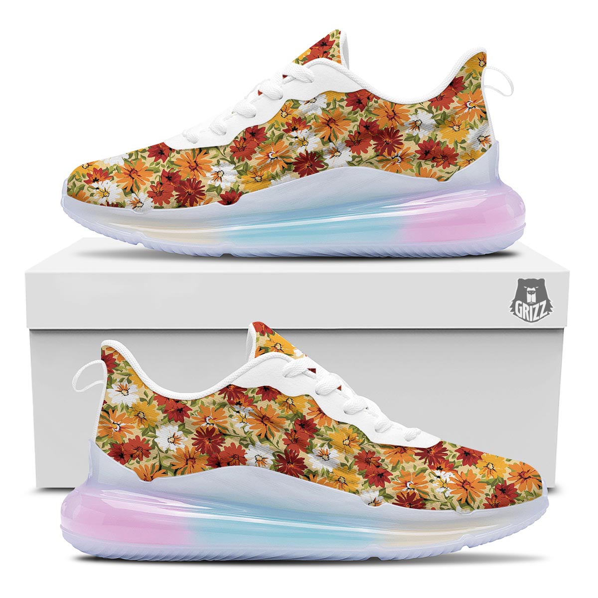 Sunflower Red Print Pattern Running Sneakers-grizzshop