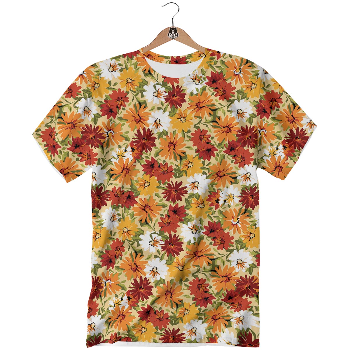 Sunflower Red Print Pattern T-Shirt-grizzshop