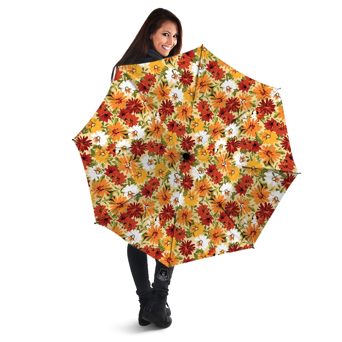 Sunflower Red Print Pattern Umbrella-grizzshop