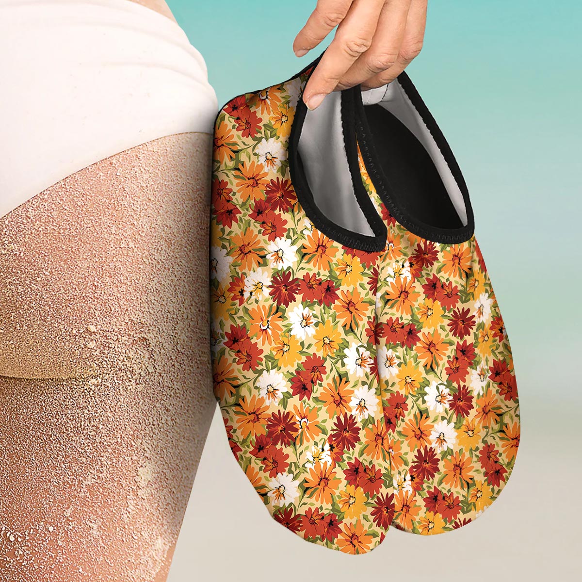 Sunflower Red Print Pattern Water Shoes-grizzshop