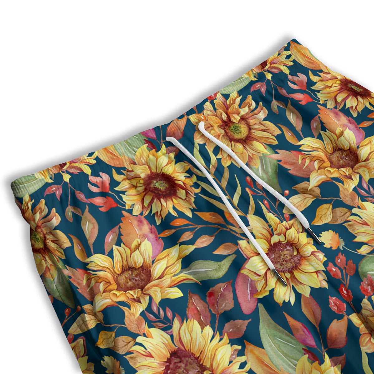 Sunflower Sage Watercolor Print Pattern Men's Athletic Shorts