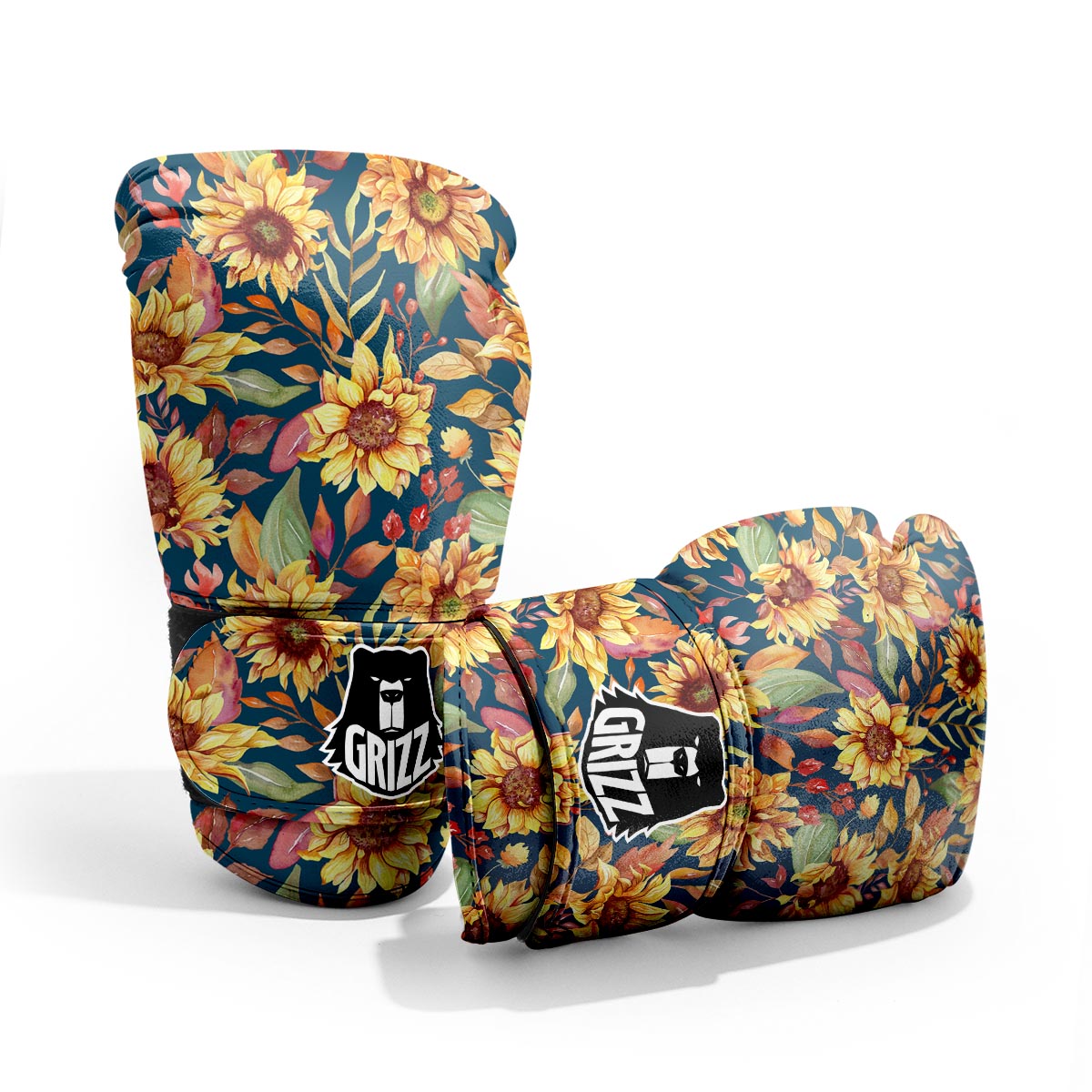 Sunflower Sage Watercolor Print Pattern Pro Boxing Glove