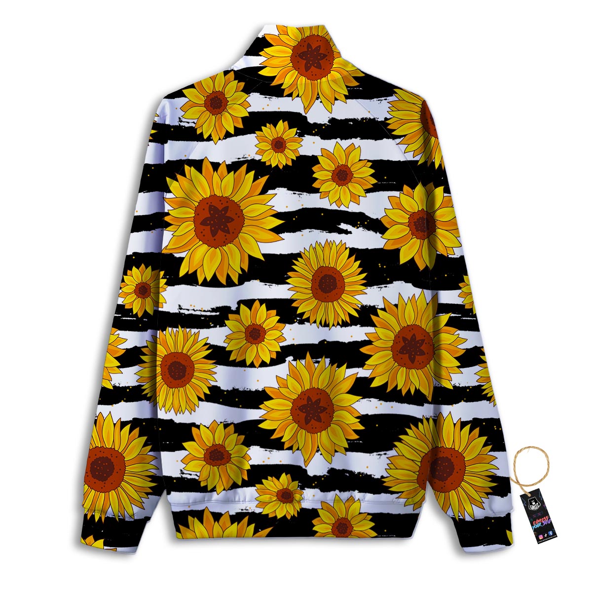 Sunflower Stripe Print Pattern Track Jacket-grizzshop