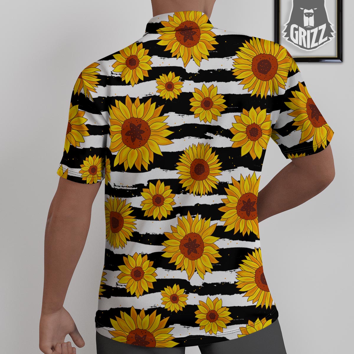 Sunflower Stripe Print Pattern Untucked Shirts-grizzshop