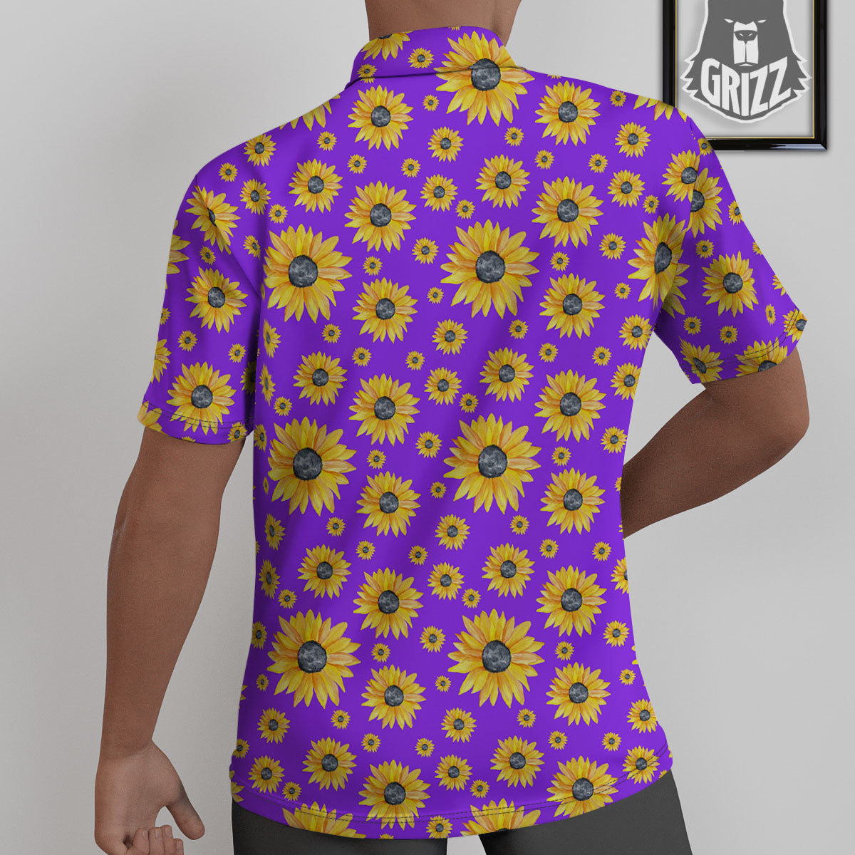 Sunflower Trippy Purple Print Pattern Untucked Shirts-grizzshop