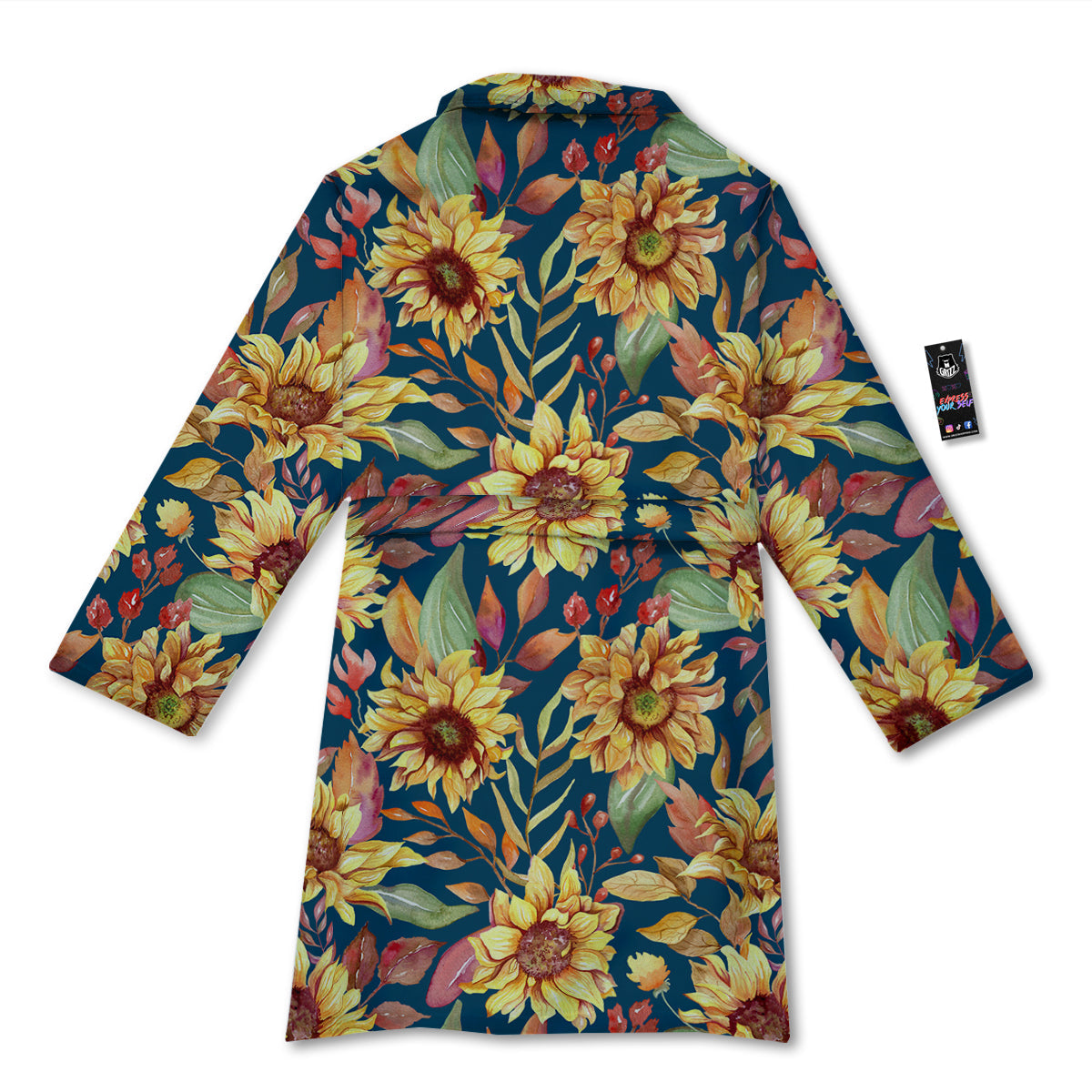 Sunflower Vintage Print Pattern Bathrobe-grizzshop