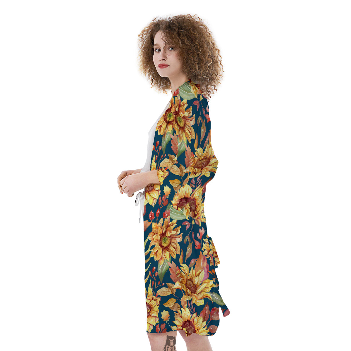 Sunflower Vintage Print Pattern Kimono-grizzshop