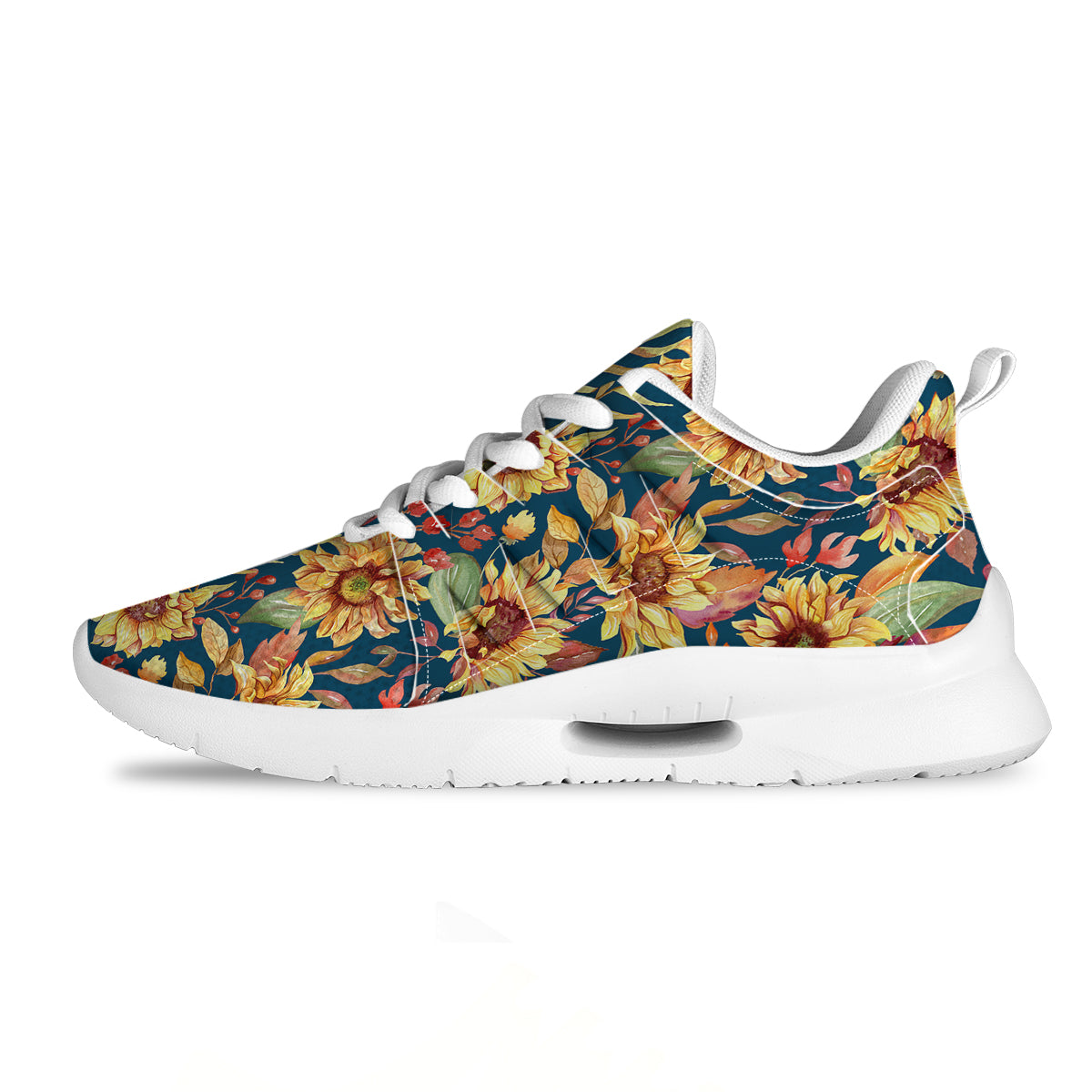 Sunflower Vintage Print Pattern Tennis Shoes-grizzshop