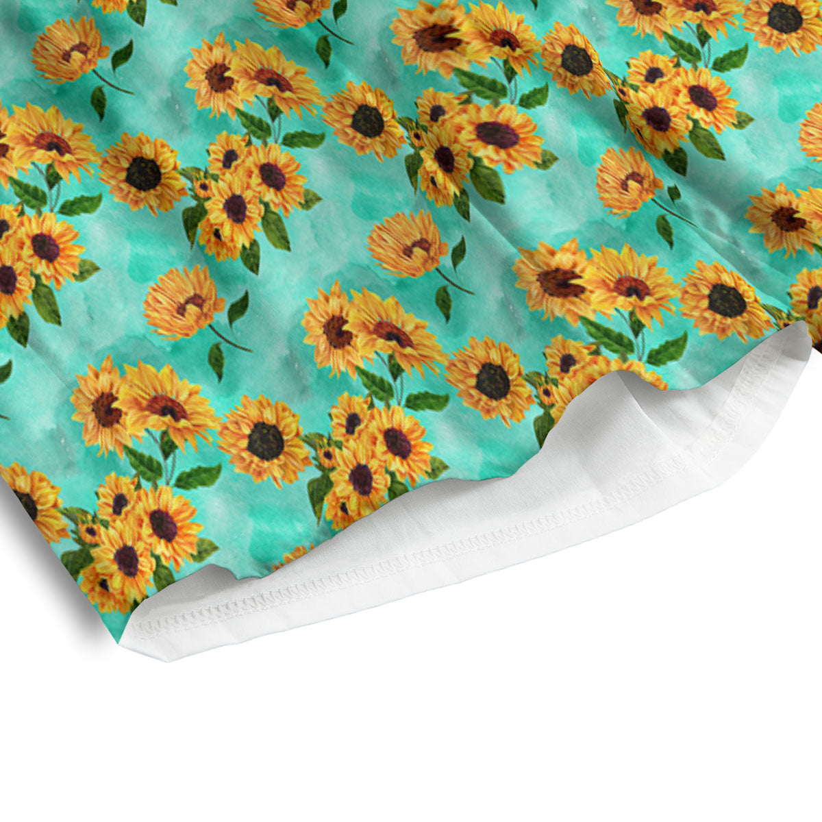 Sunflower Watercolor Blue Print Pattern Men's Athletic Shorts