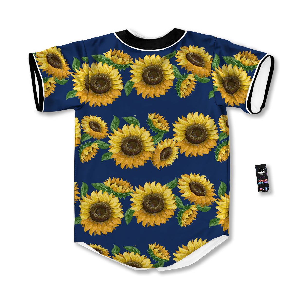 Sunflower Watercolor Print Pattern Baseball Jersey-grizzshop