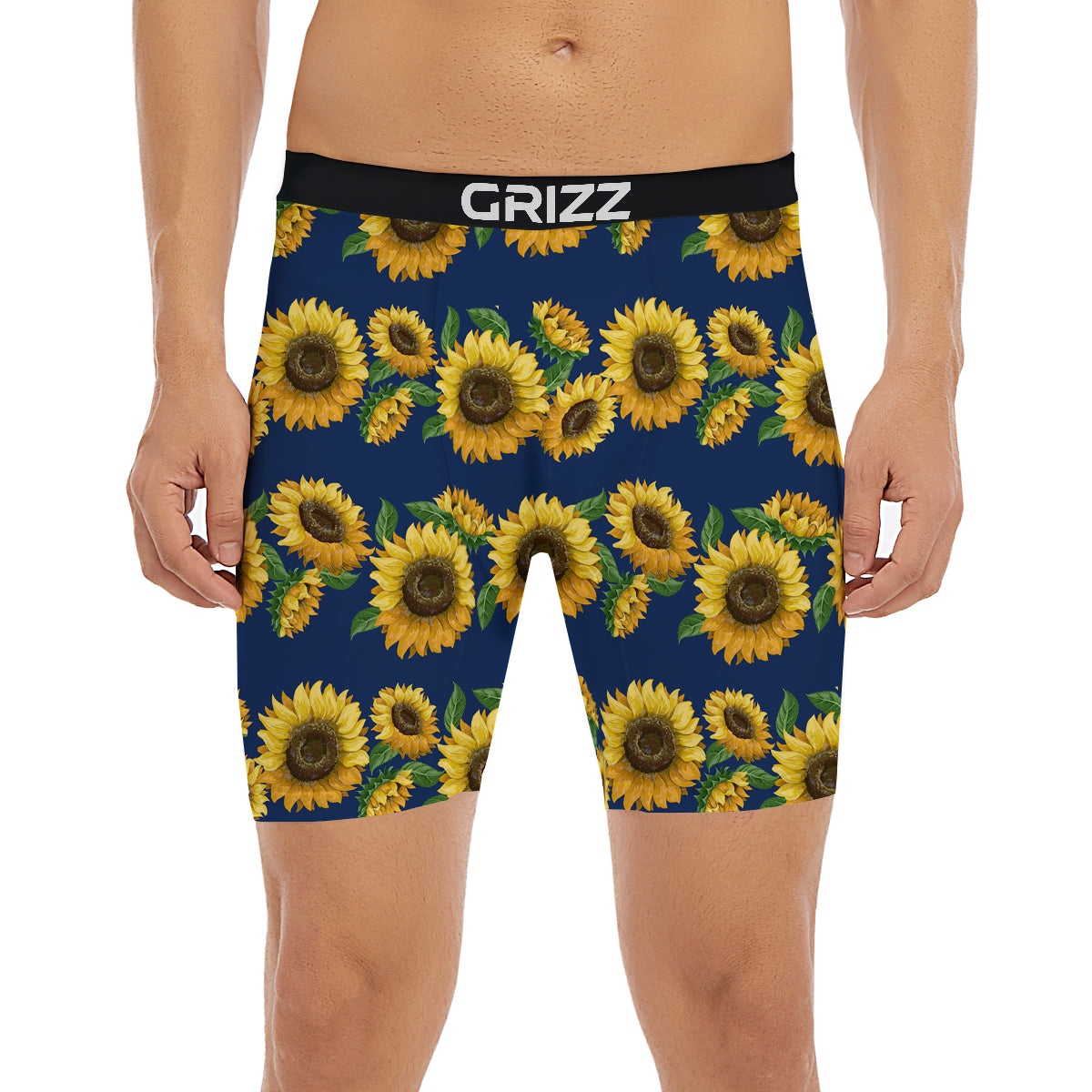 Sunflower Watercolor Print Pattern Boxer Briefs-grizzshop