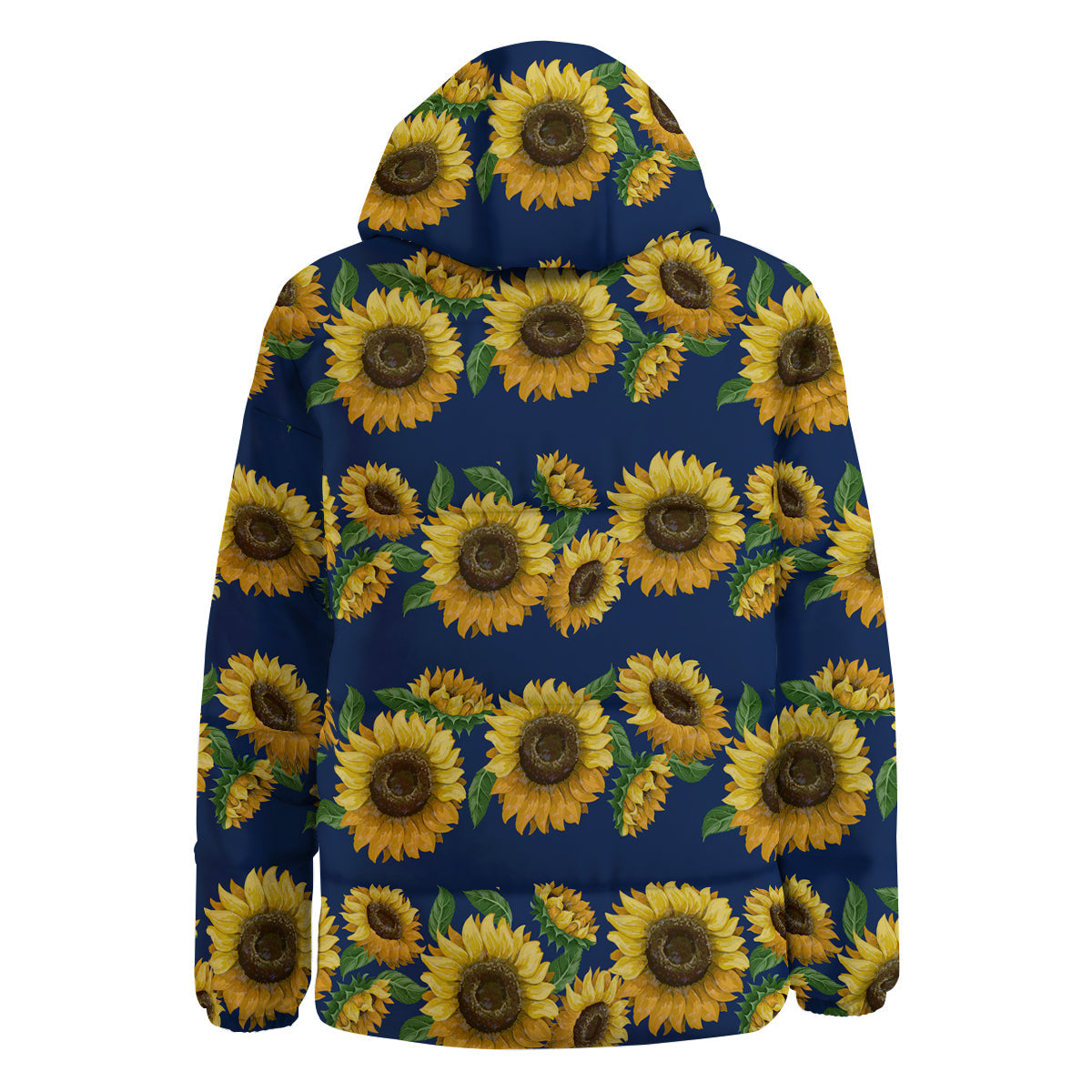 Sunflower Watercolor Print Pattern Down Jacket-grizzshop