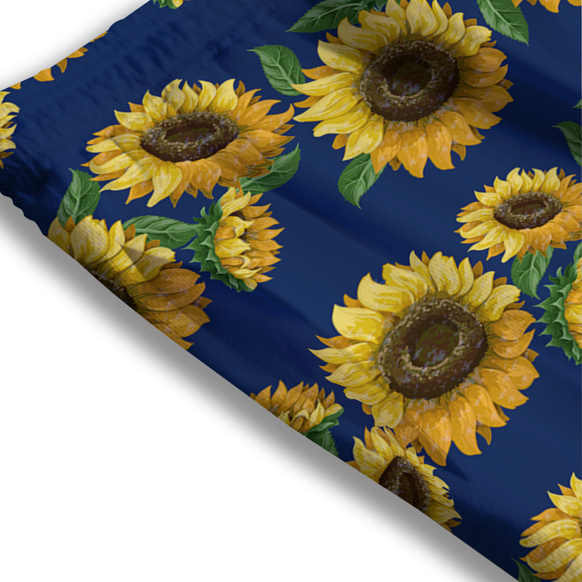 Sunflower Watercolor Print Pattern Mesh Shorts