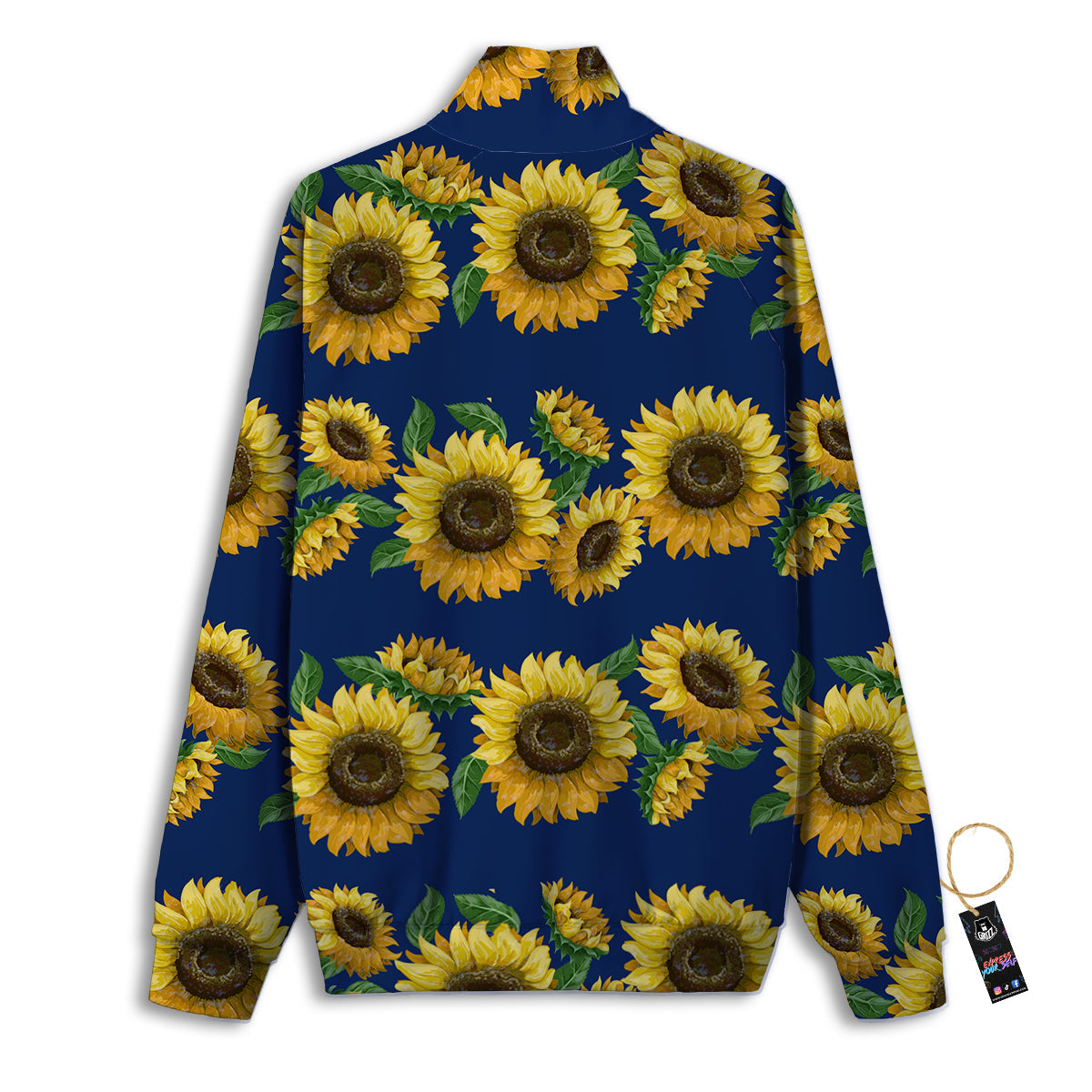 Sunflower Watercolor Print Pattern Track Jacket-grizzshop