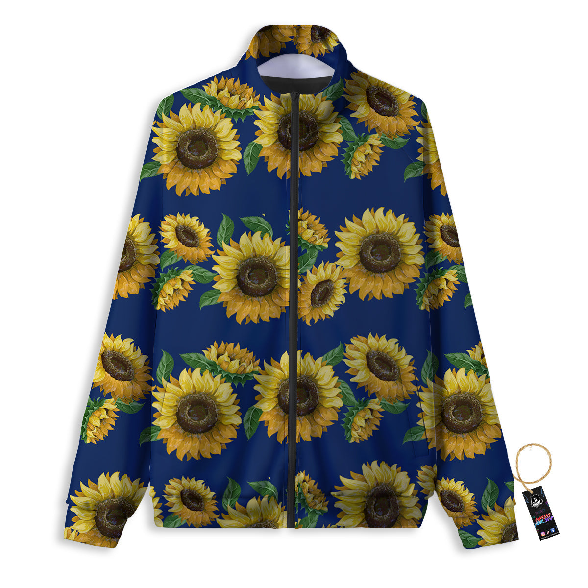 Sunflower Watercolor Print Pattern Track Jacket-grizzshop