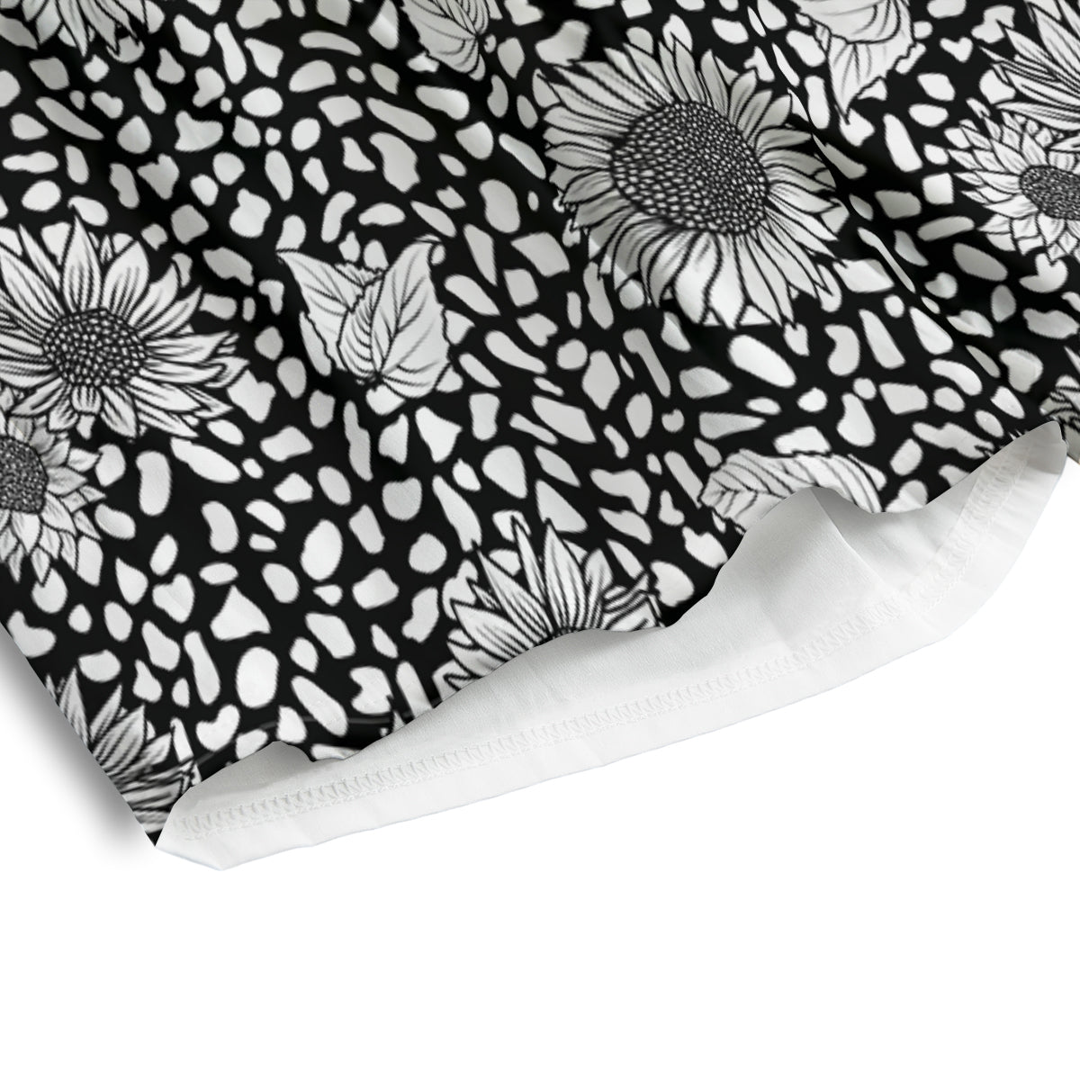 Sunflower White And Black Print Pattern Men's Athletic Shorts