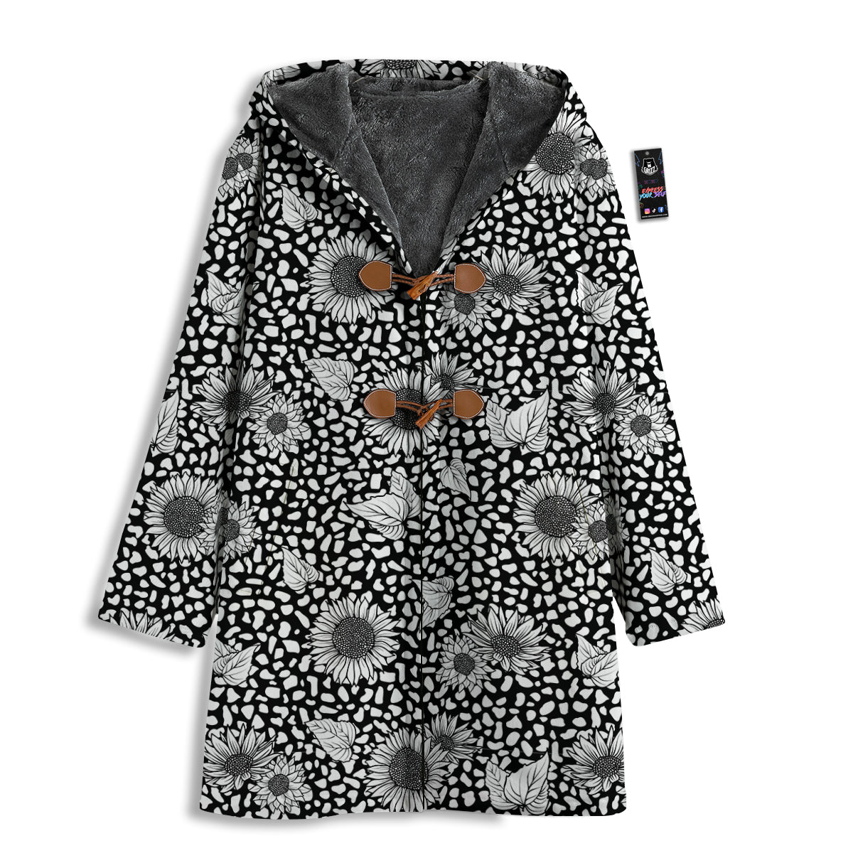 Sunflower White And Black Print Pattern Men's Windbreaker Jacket-grizzshop