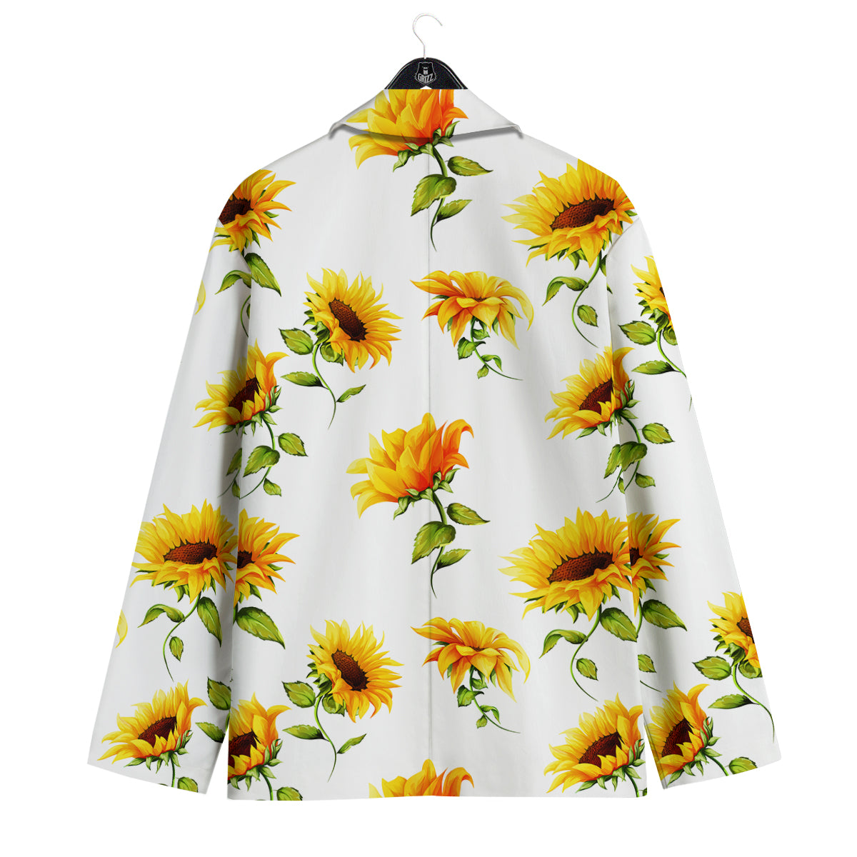 Sunflower White Watercolor Print Pattern Men's Sport Coat-grizzshop