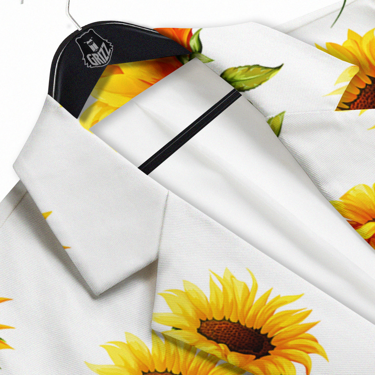 Sunflower White Watercolor Print Pattern Men's Sport Coat-grizzshop