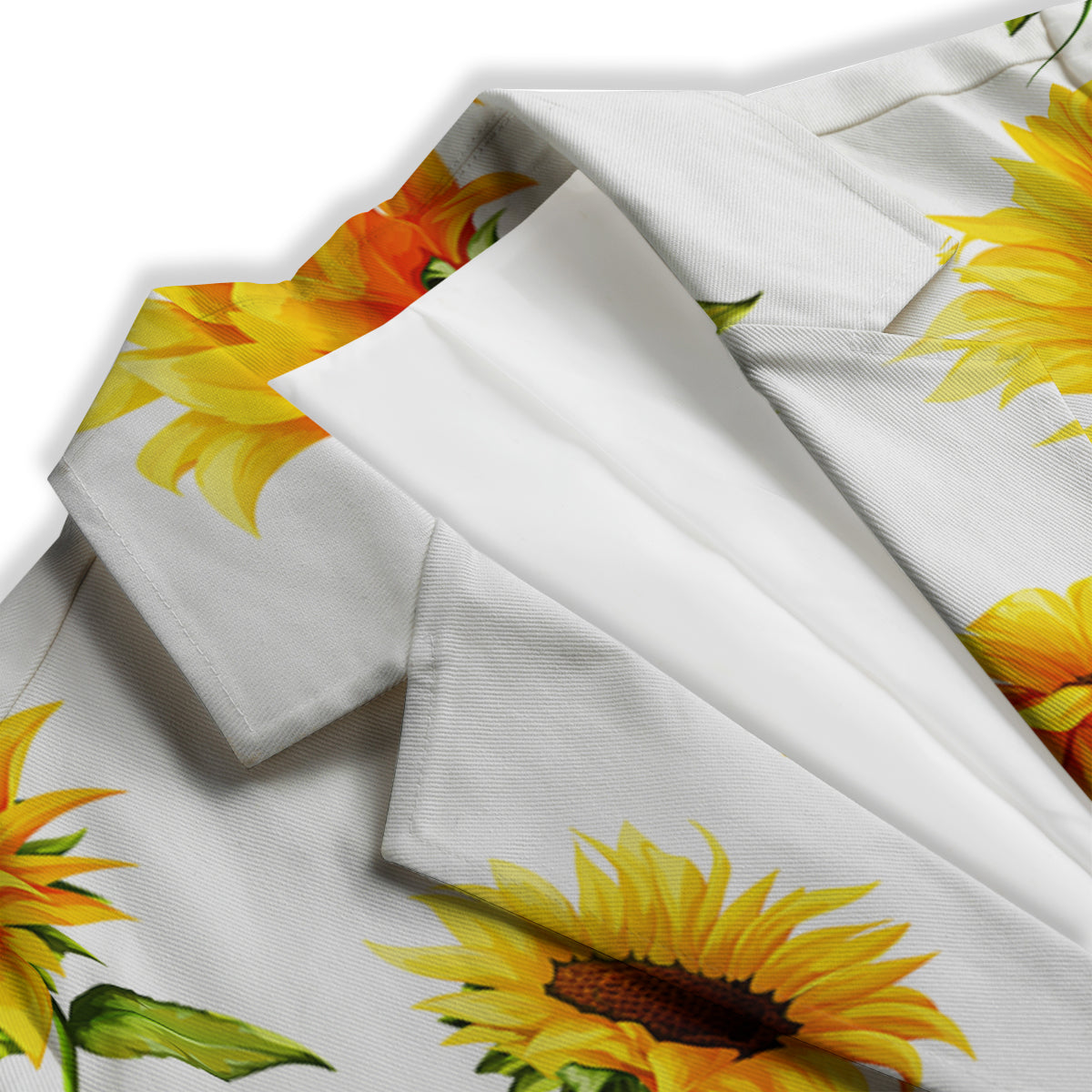 Sunflower White Watercolor Print Pattern Women's Blazer-grizzshop