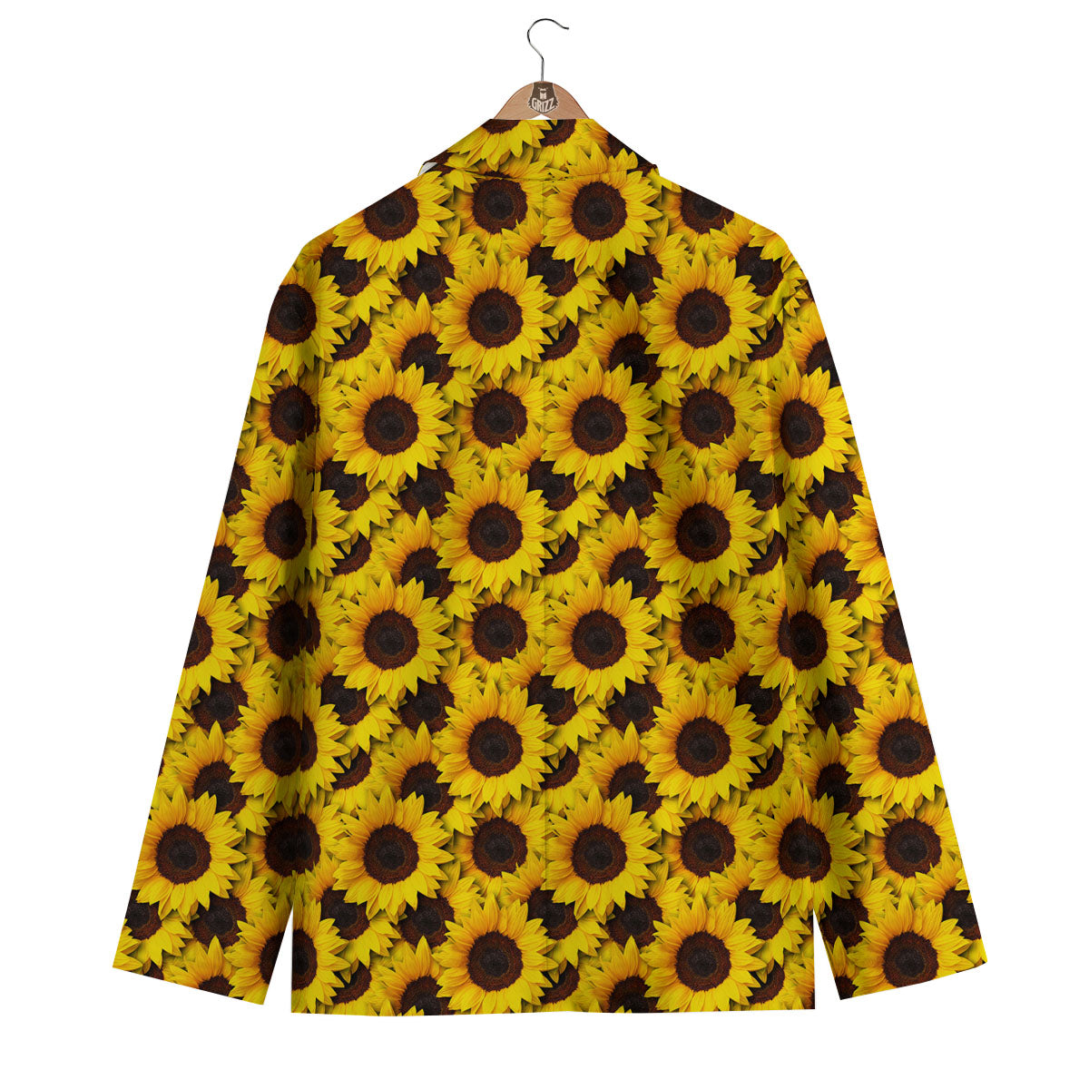 Sunflower Yellow Print Pattern Men's Blazer-grizzshop