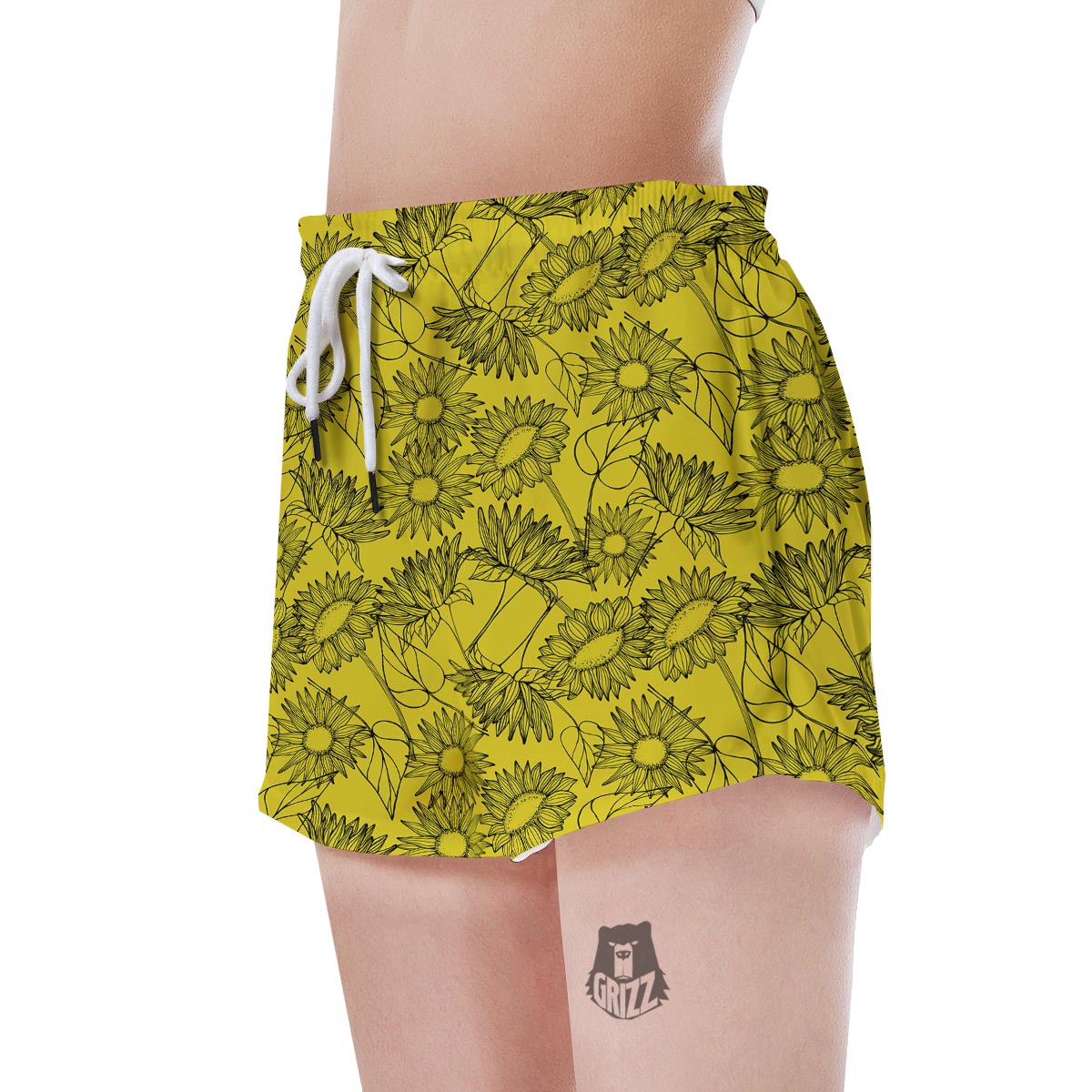 Sunflower Yellow Print Women's Shorts-grizzshop