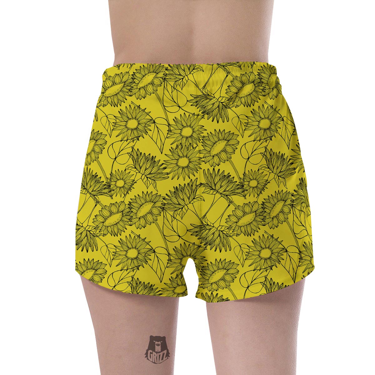 Sunflower Yellow Print Women's Shorts-grizzshop