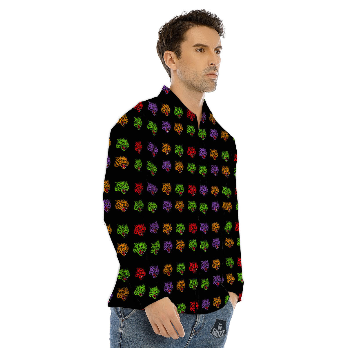 Sunrise Tropical Surfing Wave Print Men's Dress Shirts-grizzshop