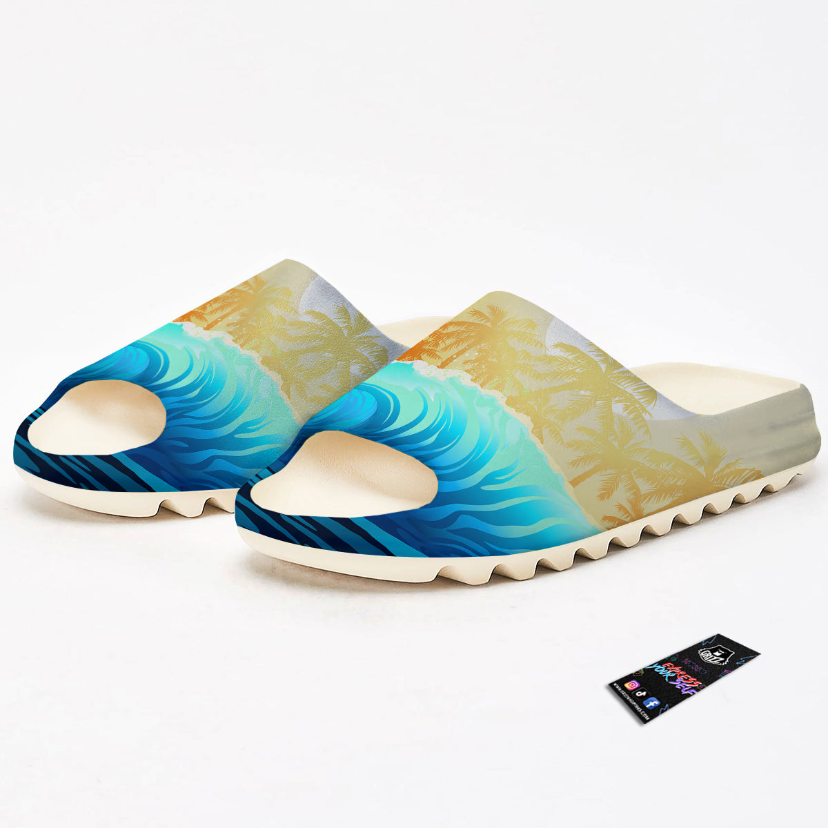 Sunrise Tropical Surfing Wave Print Sandals-grizzshop