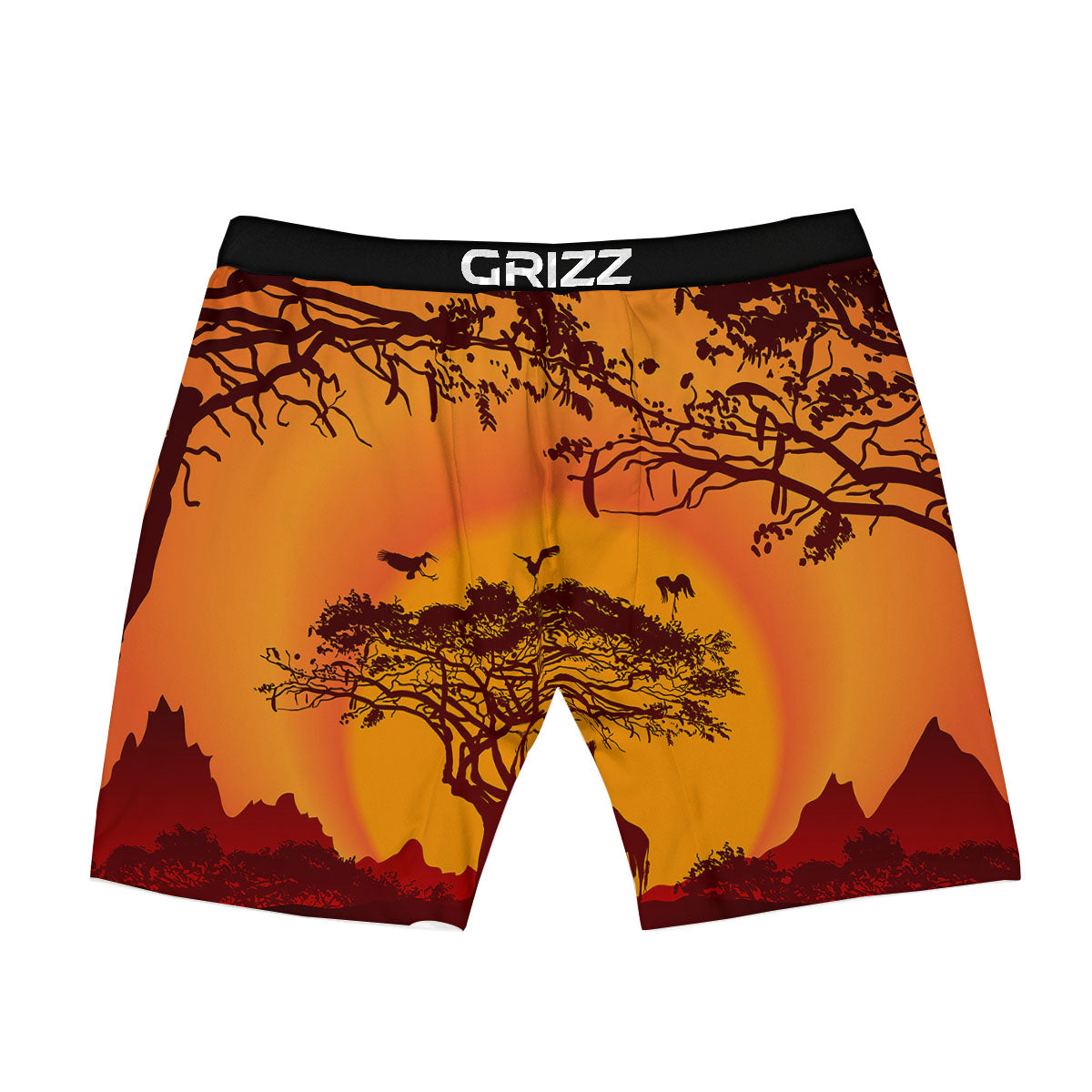 Sunset African Savanna Print Boxer Briefs-grizzshop