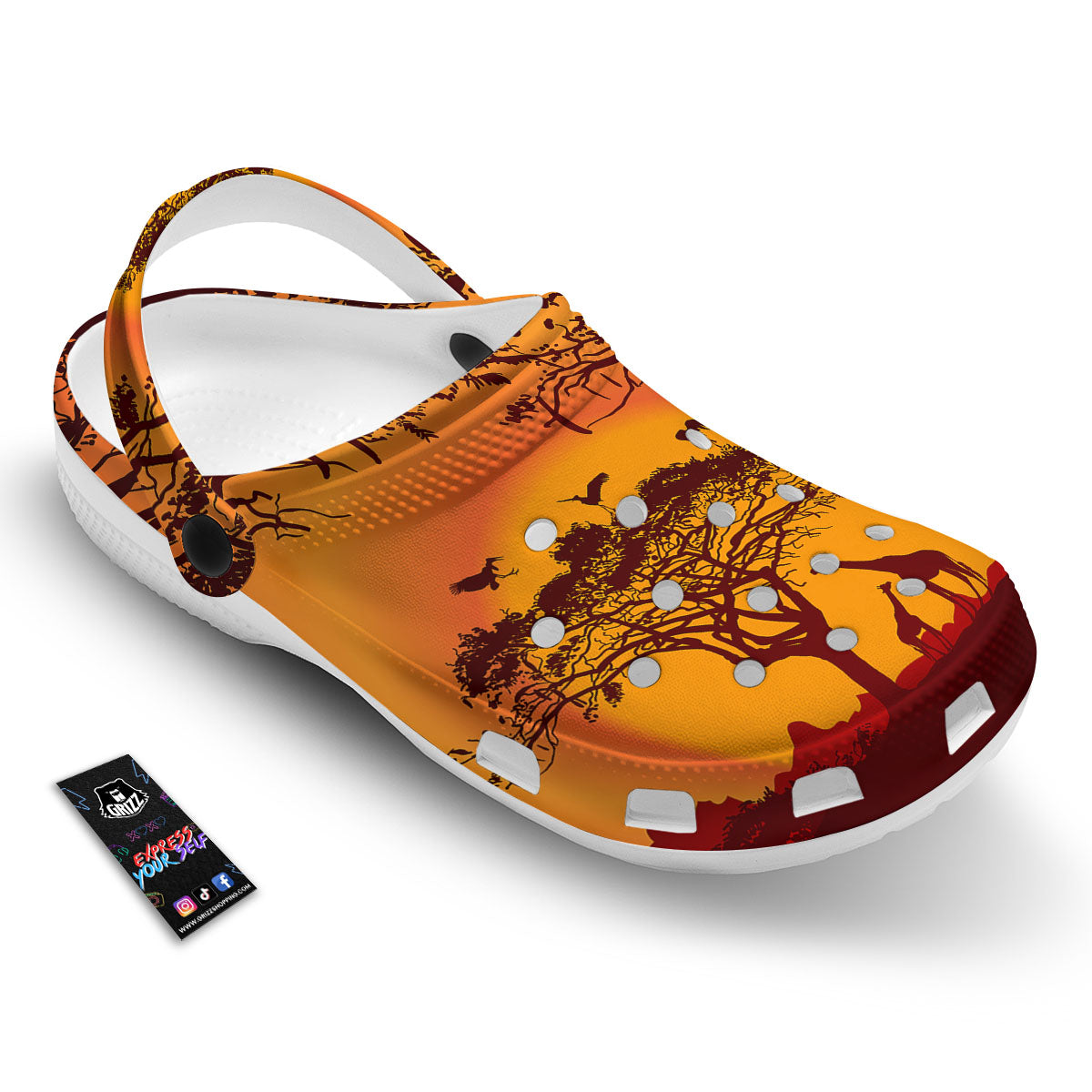 Sunset African Savanna Print Clog-grizzshop