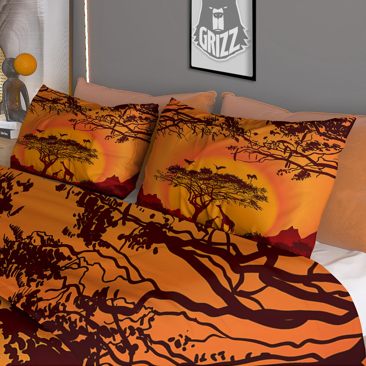 Sunset African Savanna Print Duvet Cover Bedding Set