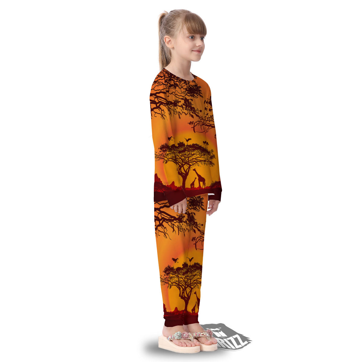 Sunset African Savanna Print Kid's Pajamas-grizzshop