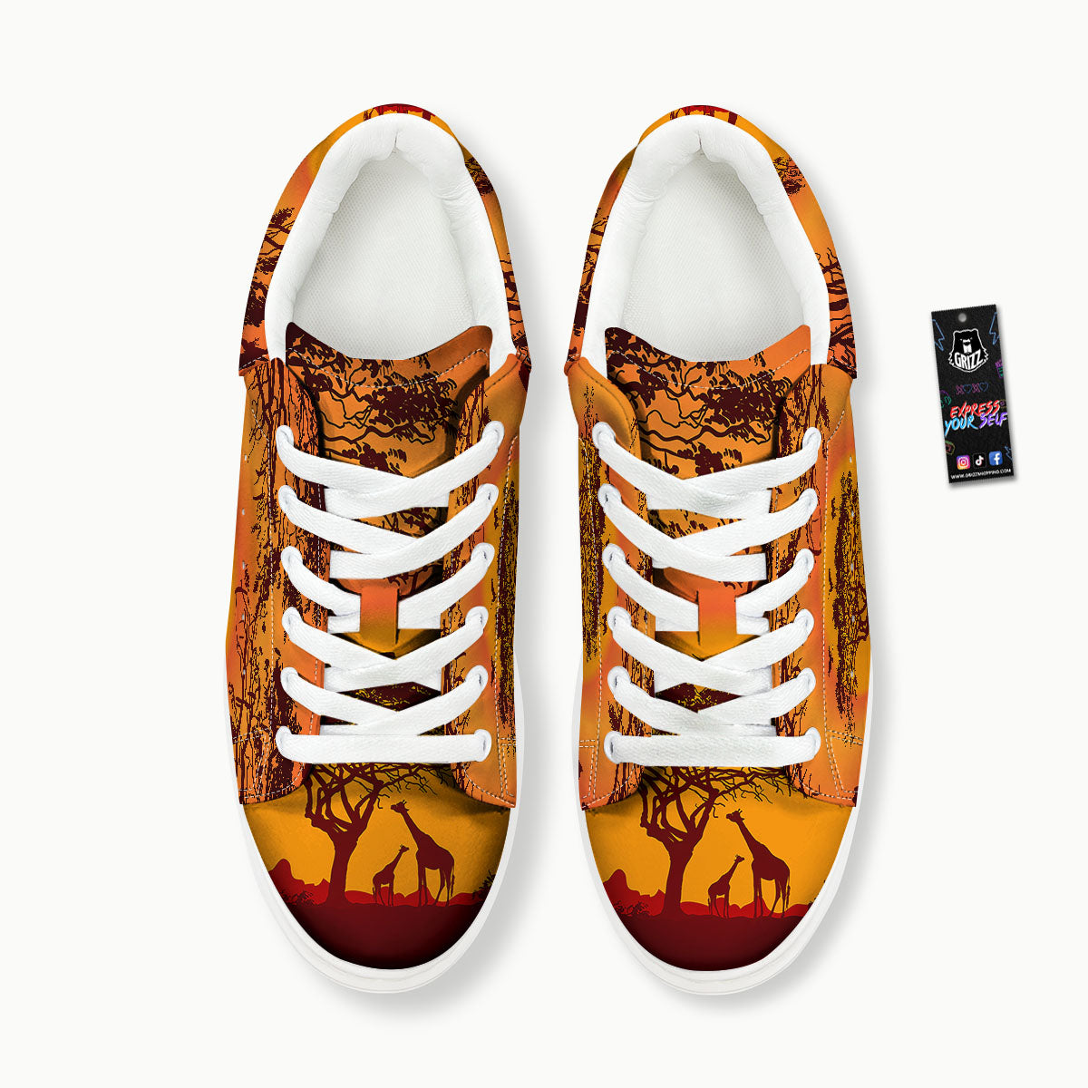 Sunset African Savanna Print Platform Shoes-grizzshop