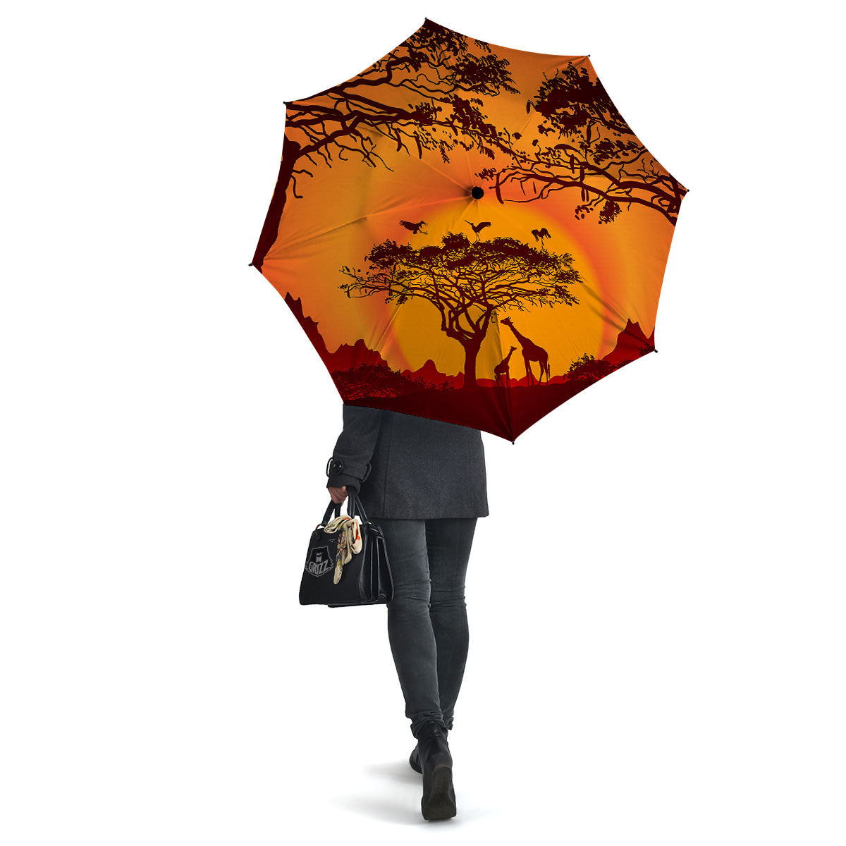 Sunset African Savanna Print Umbrella-grizzshop